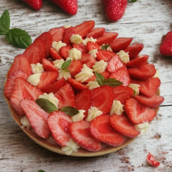 Tarte fraises et basilic